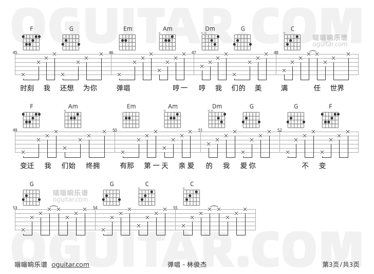 弹唱 林俊杰 吉他谱第3页