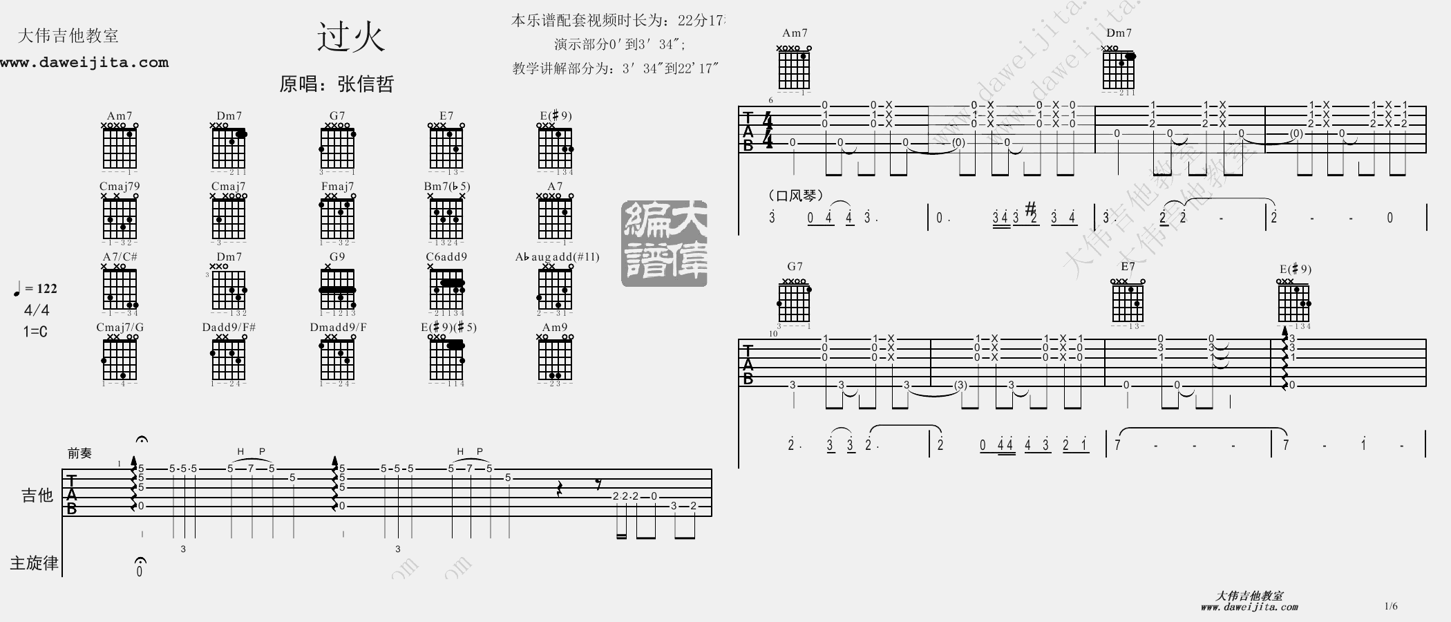 过火(BossaNova)(吉他谱)_张信哲