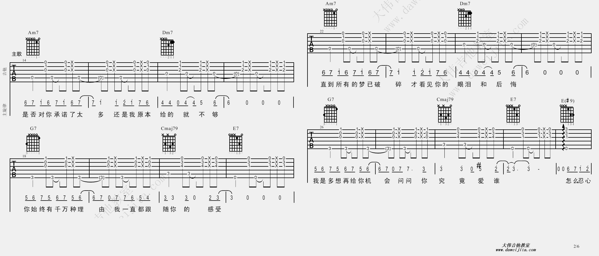 过火(BossaNova)(吉他谱)_张信哲