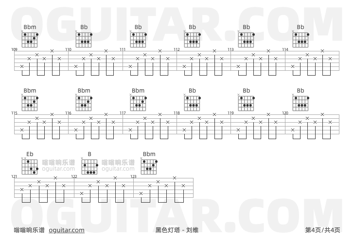 黑色灯塔 刘维 吉他谱第4页