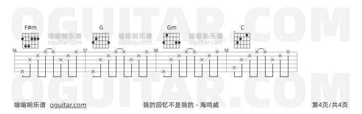 我的回忆不是我的 海鸣威 吉他谱第4页