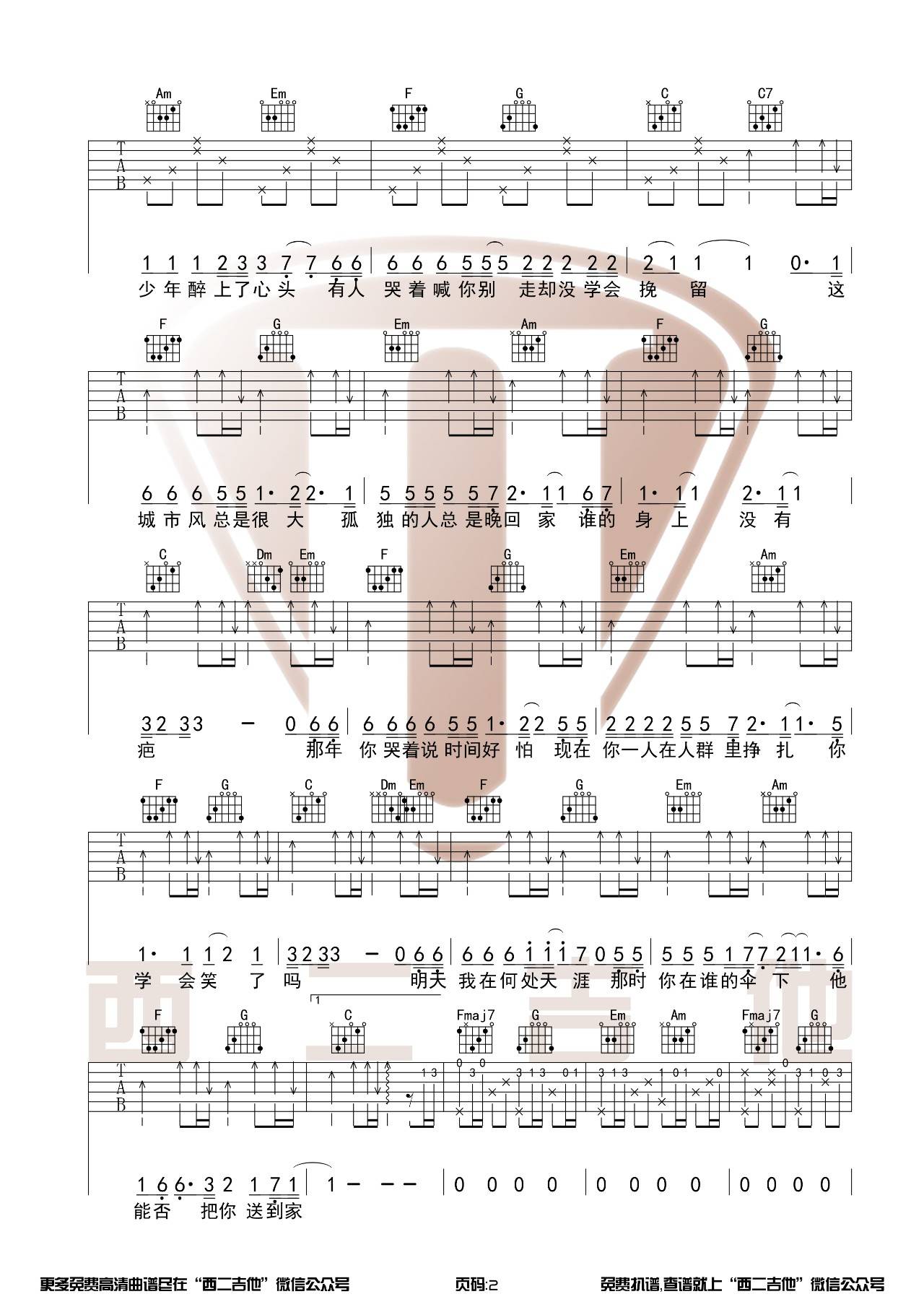 这城市风总是很大吉他谱-2