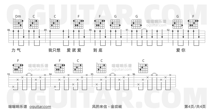风的来信 金玟岐 吉他谱第4页