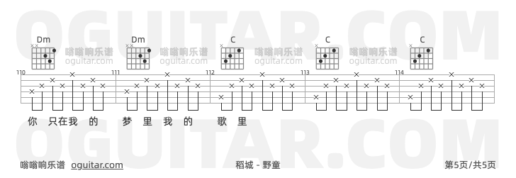 稻城 野童 吉他谱第5页