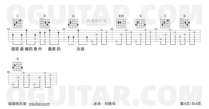 冰雨 刘德华 吉他谱第4页