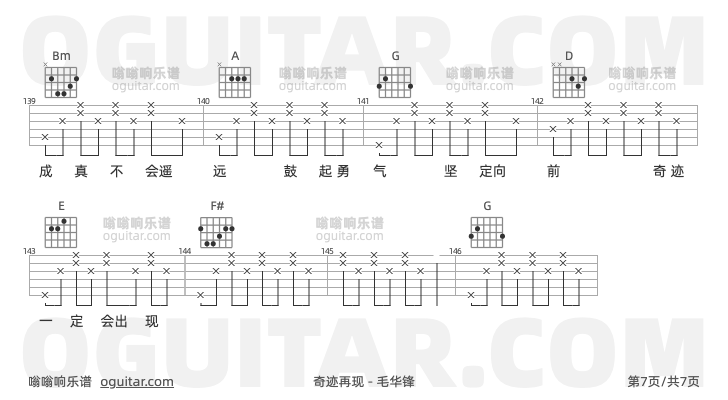 奇迹再现 毛华锋 吉他谱第7页