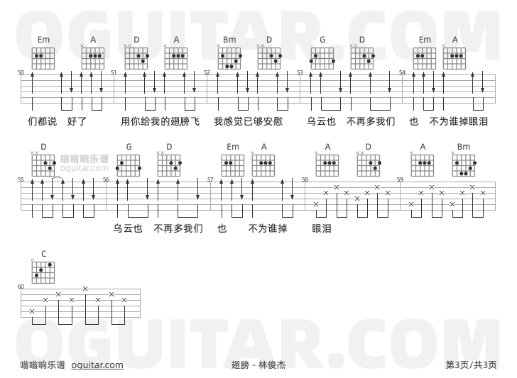 翅膀 林俊杰 吉他谱第3页
