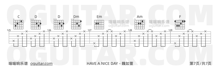 HAVE A NICE DAY 魏如萱 吉他谱第7页