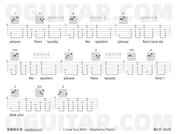 I Love You 3000 Stephanie Poetri 吉他谱第6页