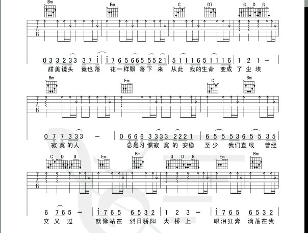 泪桥吉他谱第3页