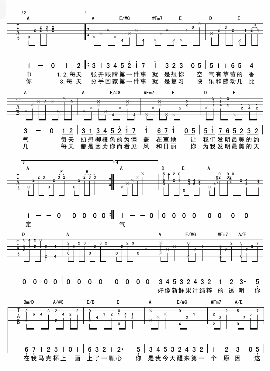 每天第一件事吉他谱-2