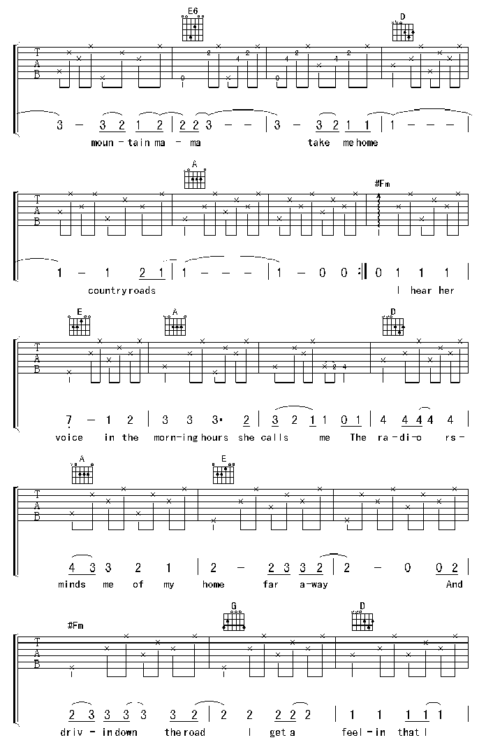 Countryroad吉他谱第3页