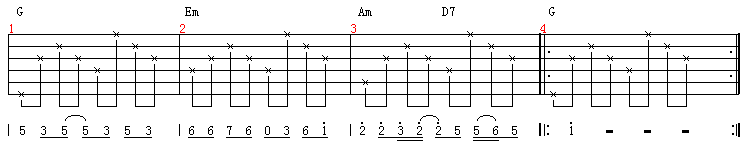 童年吉他谱,原版歌曲,简单和弦谱弹唱教学,六线谱指弹简谱4张图