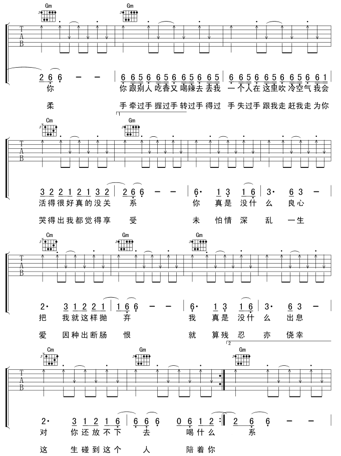 算你狠吉他谱第3页