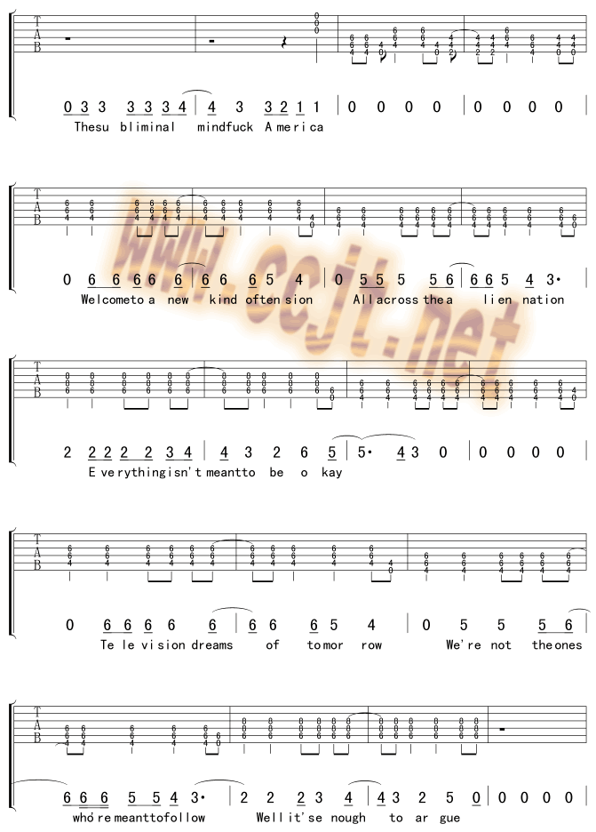 AmericanIdiot吉他谱第2页