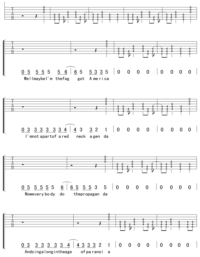 AmericanIdiot吉他谱第3页