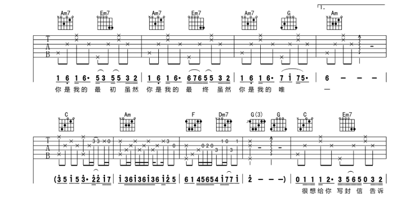 《你是我的唯一吉他谱》_林俊杰_C调 图四