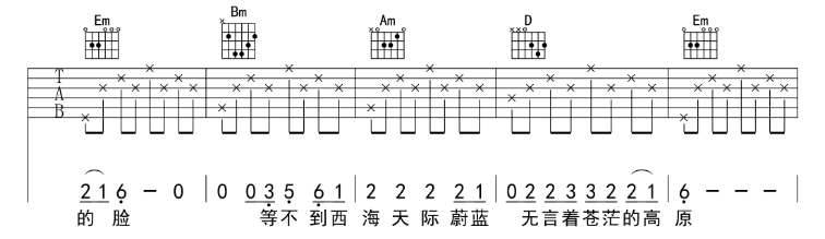 《西海情歌吉他谱》_刀郎_G调 图二