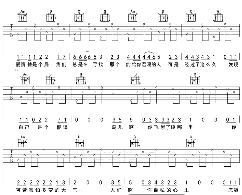 《我们总是在寻找吉他谱》_杨三多ysd_G调 图三