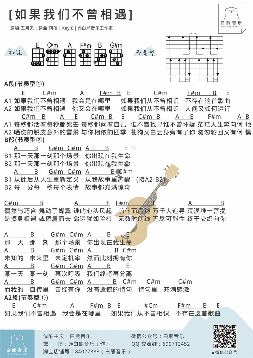 如果我们不曾相遇吉他谱,简单C调原版指弹曲谱,五月天高清流行弹唱六线乐谱