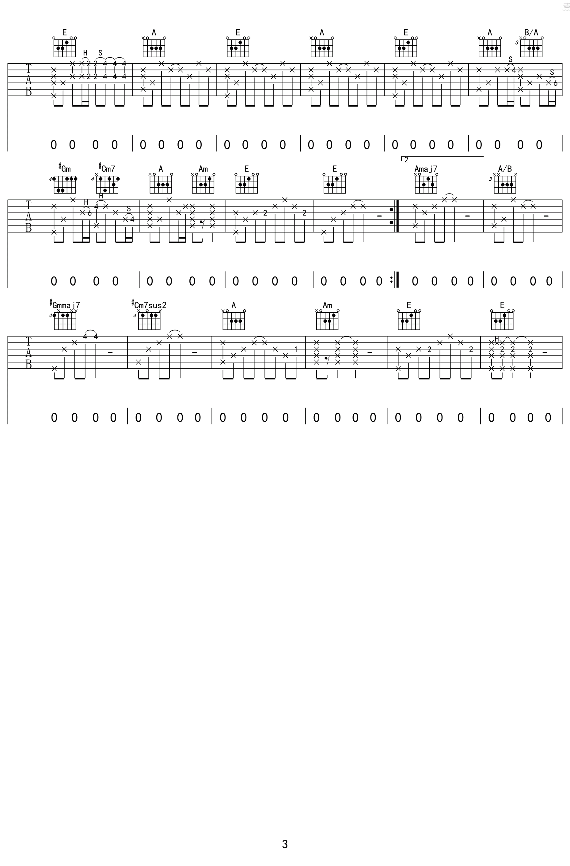 宋冬野鸽子吉他谱-3