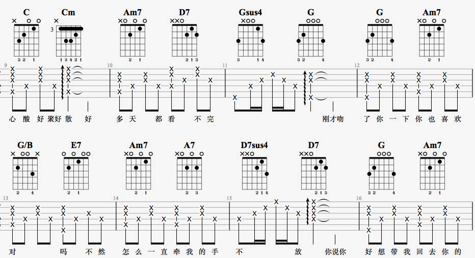 《慢慢喜欢你》吉他谱2