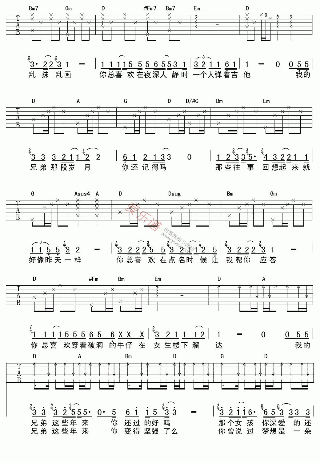 唐磊《我们的歌》 吉他谱