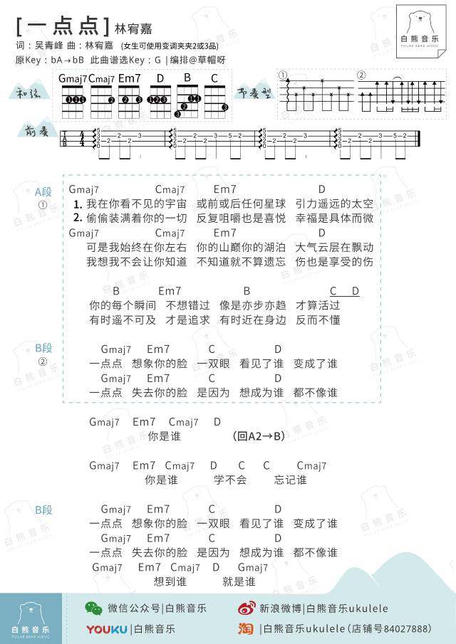 《一点点吉他谱》_林宥嘉_G调 图一