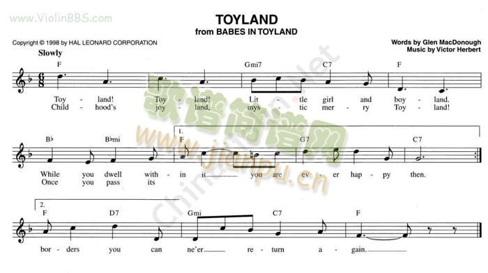 TOYLANDforBABESINTOYLAND简谱小提琴版,入门独奏曲谱完整版五线谱