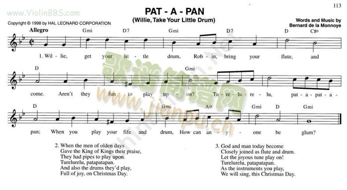 149.PAT - A - PAN (WILLIE, TAKE YOUR LITTLE DRUM)