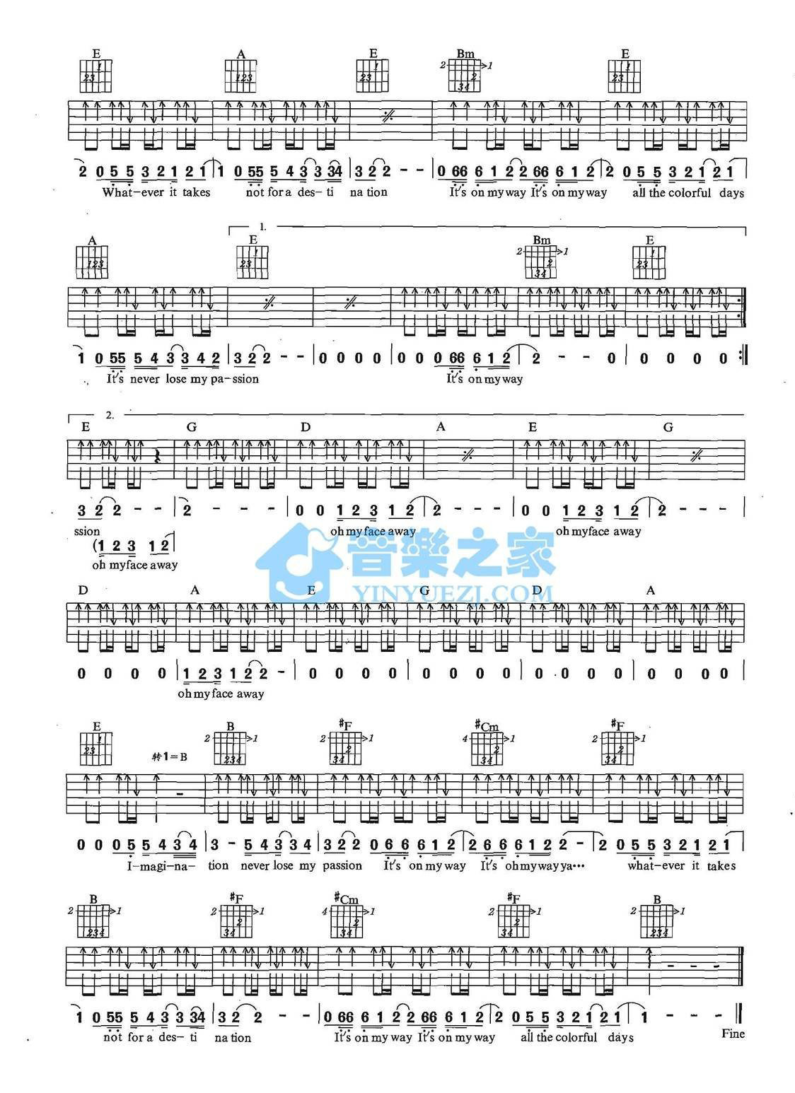 《Colorful Days吉他谱》_朴树_未知调 图二