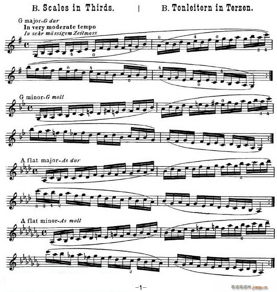 小提琴音阶练习 作品32 Scale Studie B(小提琴谱)1