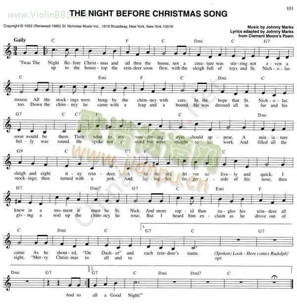 130.THE NIGHT BEFORE CHRISTMAS SONG