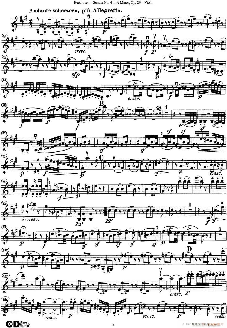 Violin Sonata No 4 in A Minor Op 23