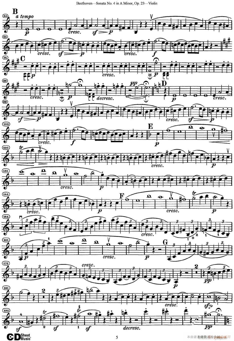 Violin Sonata No 4 in A Minor Op 23