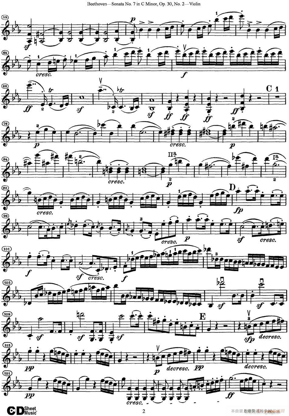 Violin Sonata No 7 in C Minor Op 30 No 2