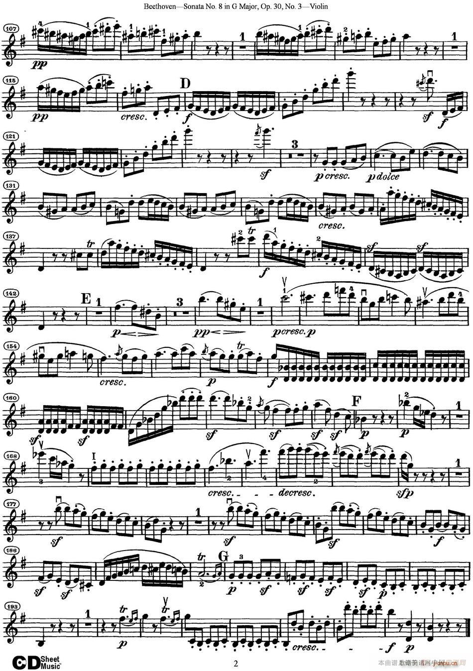 Violin Sonata No 8 in G Major Op 30 No 3 2