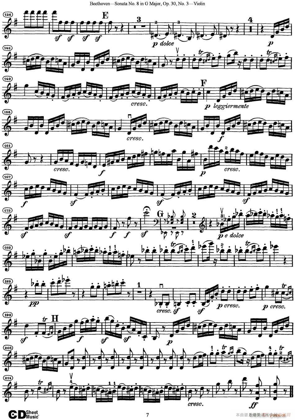 Violin Sonata No 8 in G Major Op 30 No 3(小提琴谱)7