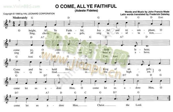 134.O COME,ALL YE FAITHFUL