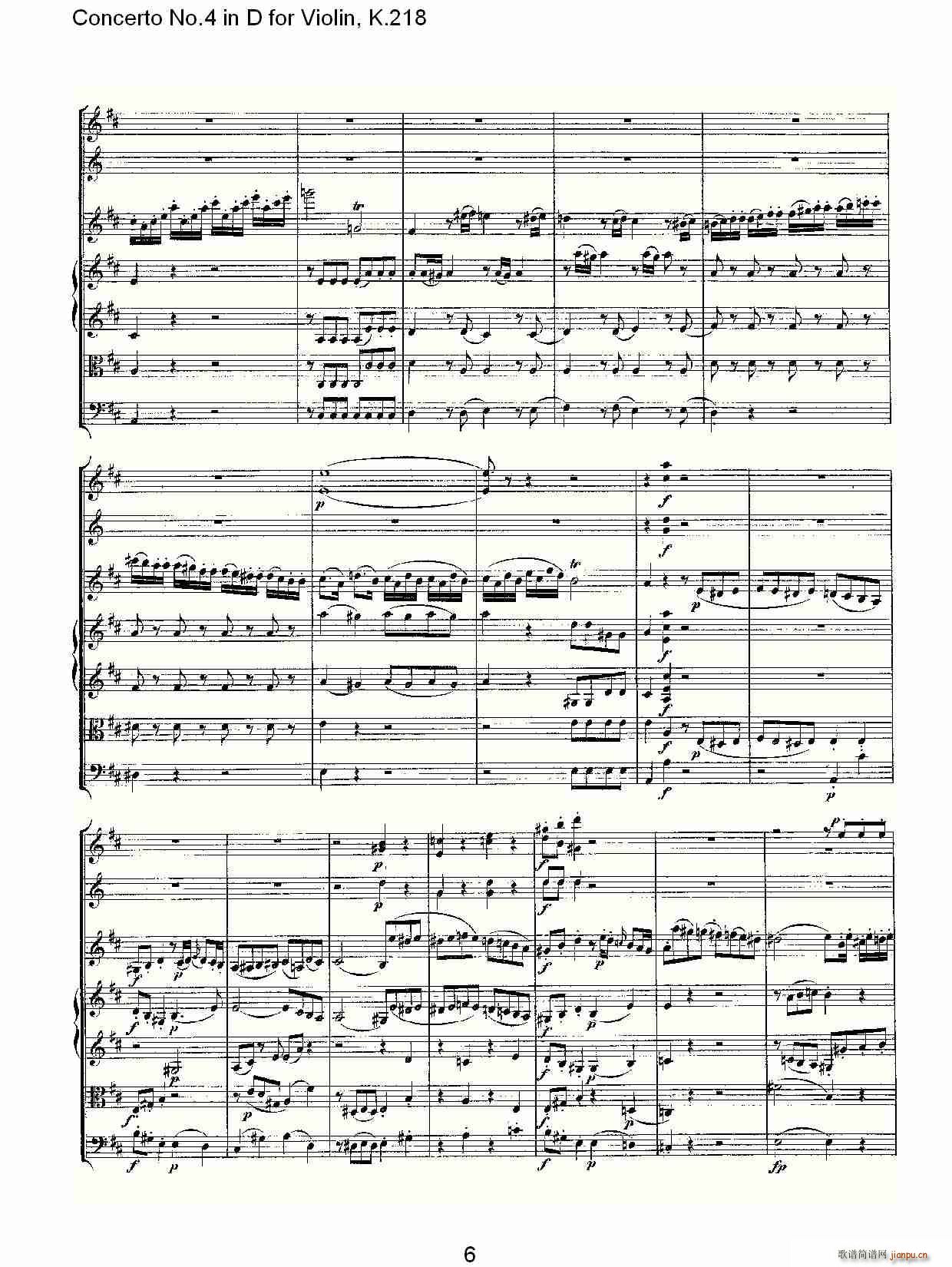 Concerto No.4 in D for Violin, K.218(小提琴谱)6