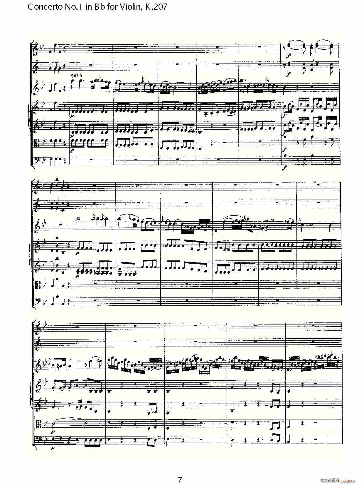 Concerto No.1 in Bb for Violin, K.207(小提琴谱)7