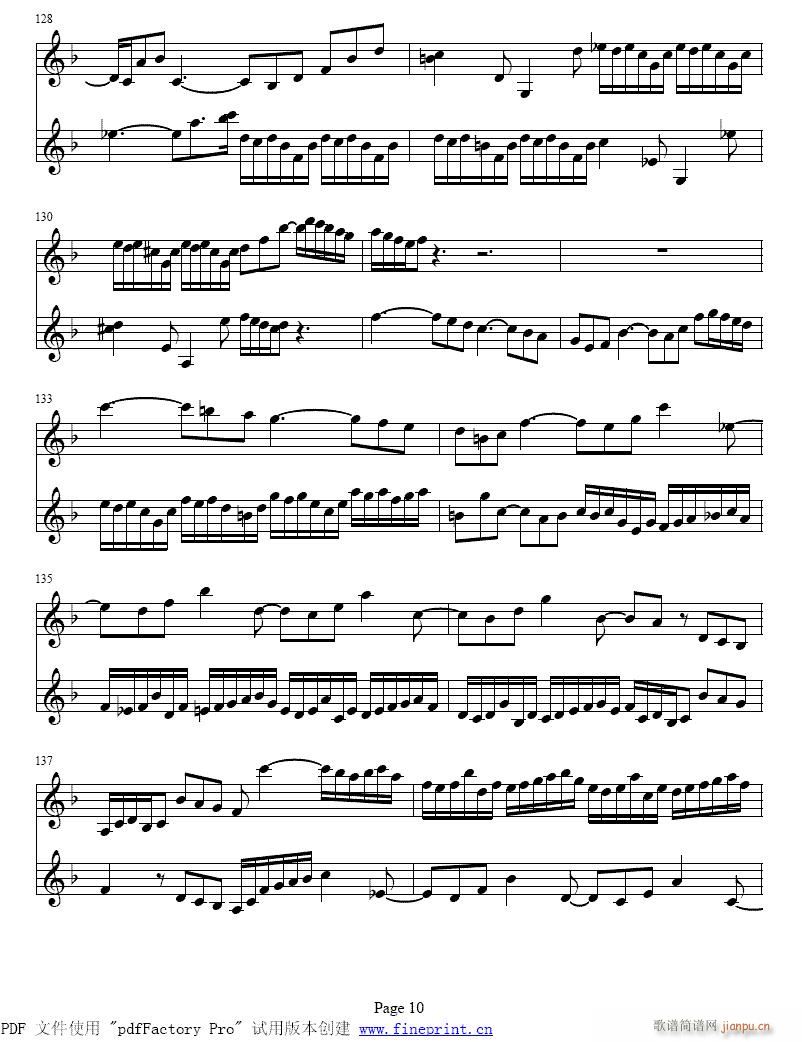 d小调两支小提琴协奏曲8-14提琴(小提琴谱)3