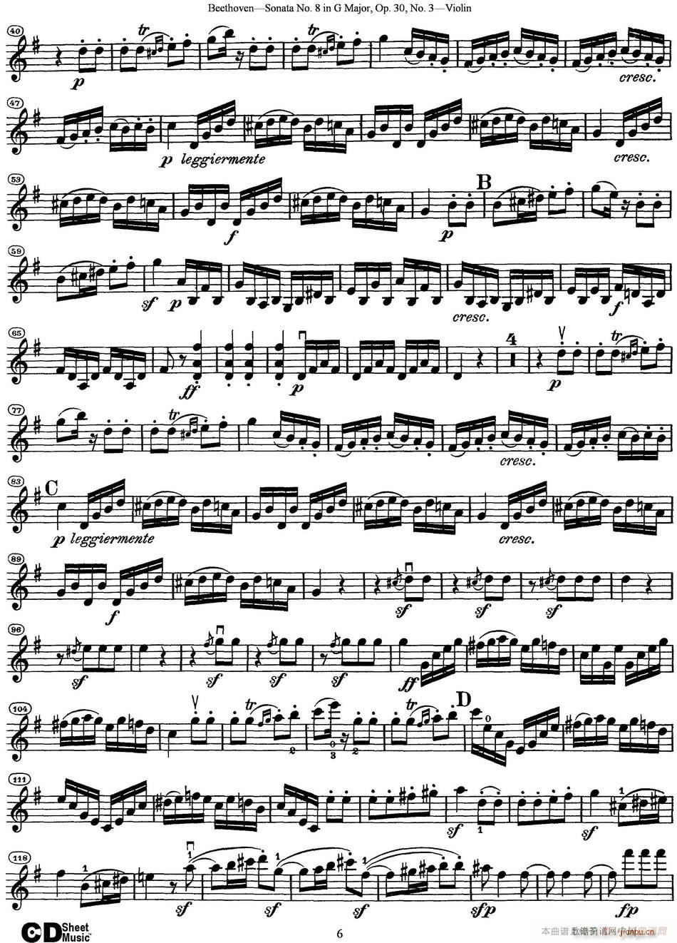 Violin Sonata No 8 in G Major Op 30 No 3