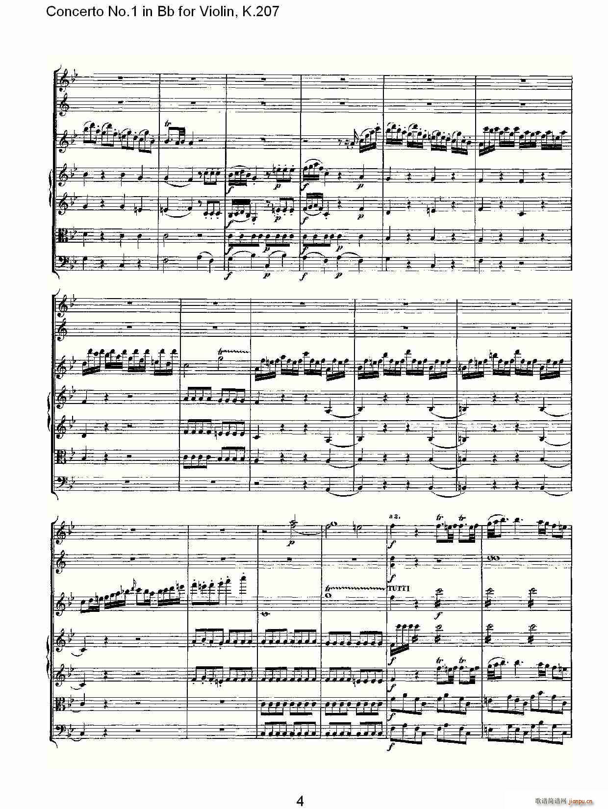 Concerto No.1 in Bb for Violin, K.207（Bb调小提琴第一协奏曲）