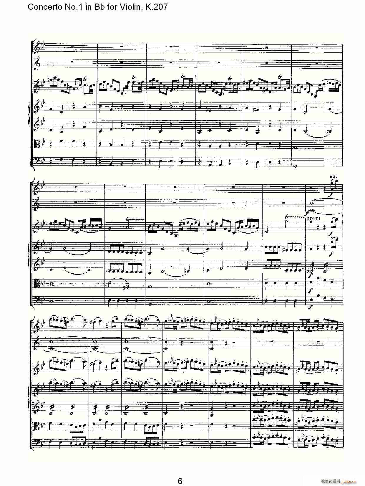 Concerto No.1 in Bb for Violin, K.207（Bb调小提琴第一协奏曲）