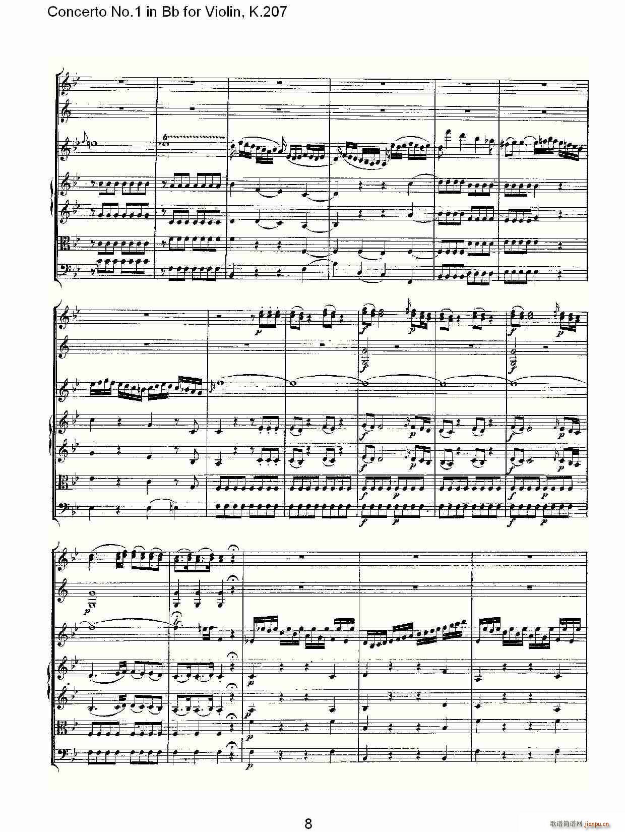 Concerto No.1 in Bb for Violin, K.207（Bb调小提琴第一协奏曲）