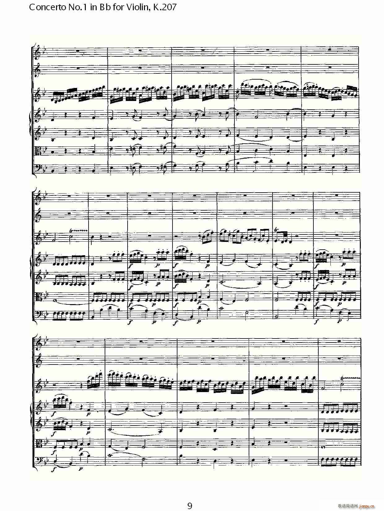 Concerto No.1 in Bb for Violin, K.207（Bb调小提琴第一协奏曲）