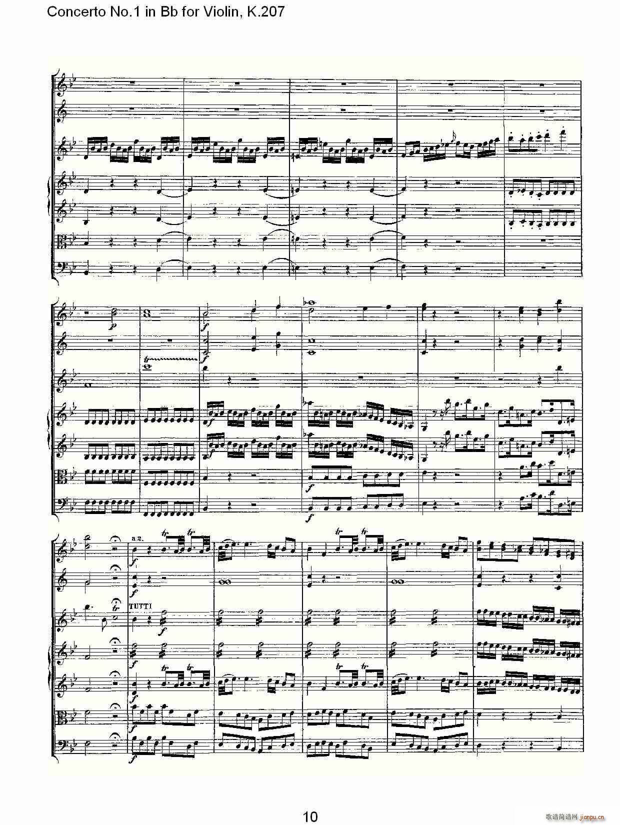 Concerto No.1 in Bb for Violin, K.207（Bb调小提琴第一协奏曲）