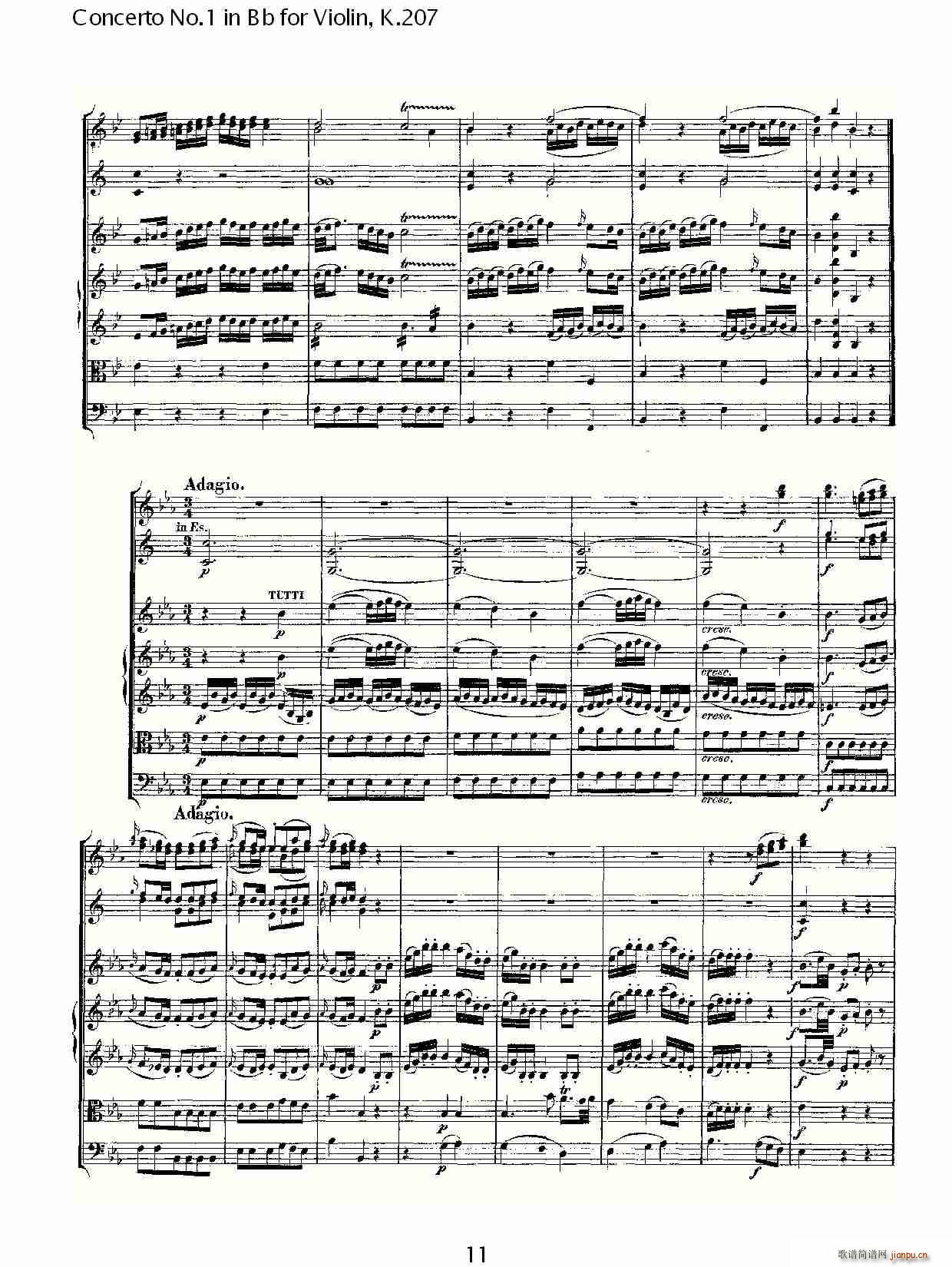 Concerto No.1 in Bb for Violin, K.207（Bb调小提琴第一协奏曲）