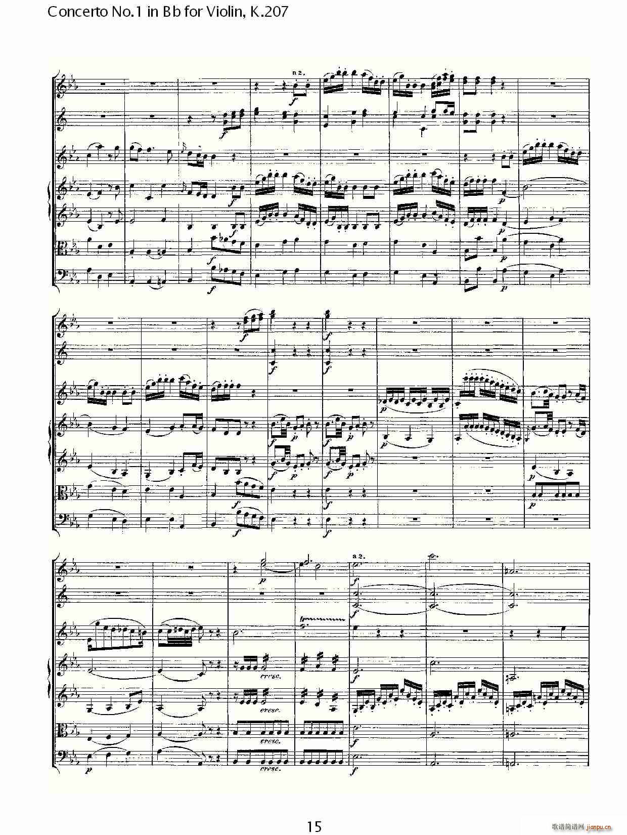 Concerto No.1 in Bb for Violin, K.207（Bb调小提琴第一协奏曲）